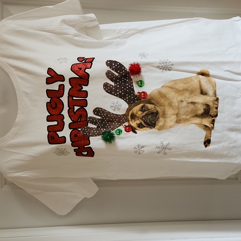 SINSAY Ugly Christmas T-Shirt A Pugly Christmas Size XL
